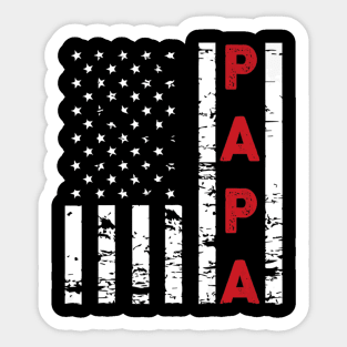 4th Of Julys Papa Usa Flag Tees Men Dad Grandpas Sticker